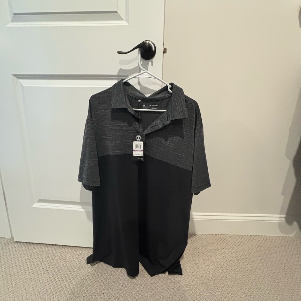 Under Armour Black and Gray Polo Shirt